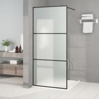Inloopdouchewand 90x195 cm mat ESG-glas zwart