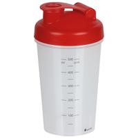 Shakebeker/shaker/bidon - 600 ml - rood - kunststof