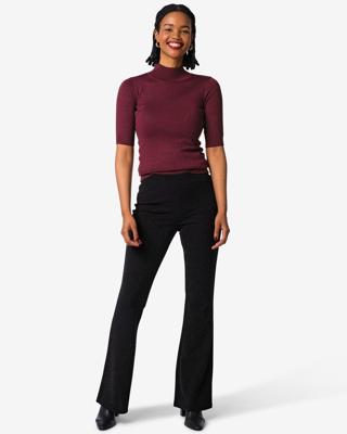 HEMA Damesbroek flared glitter zwart (zwart)