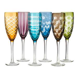 POLSPOTTEN Cuttings Champagneglas Set van 6