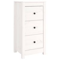 The Living Store Dressoir Grenenhout - Bijzetkast - 40 x 35 x 80 cm - Wit