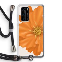 Orange Ellila flower: Huawei P40 Transparant Hoesje met koord