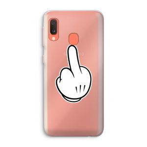 Middle finger white: Samsung Galaxy A20e Transparant Hoesje