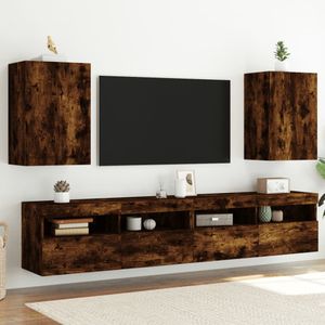 Tv-wandmeubels 2 st 40,5x30x60 cm bewerkt hout gerookt eiken