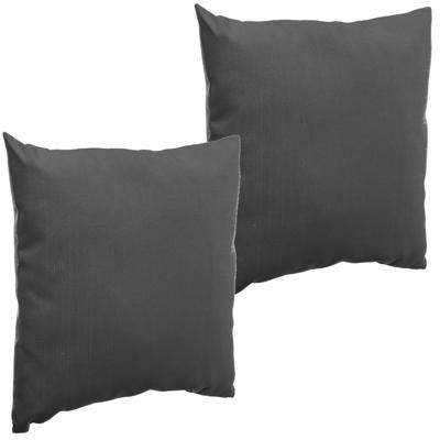 Hesperide Sierkussen - Set van 4x stuks - binnen/ buiten bank - grijs - 40 x 10 cm