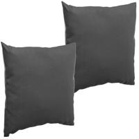 Hesperide Sierkussen - Set van 4x stuks - binnen/ buiten bank - grijs - 40 x 10 cm