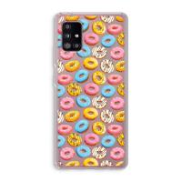 Pink donuts: Samsung Galaxy A51 5G Transparant Hoesje - thumbnail