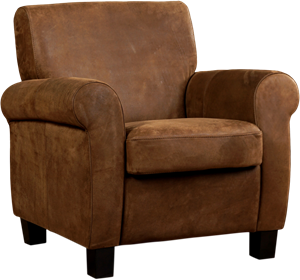 Bruine leren klassieke fauteuil Perfection - poot hout bruin - Kenia Leer Brown (bruin leer)