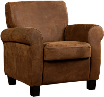 Bruine leren klassieke fauteuil Perfection - poot hout bruin - Kenia Leer Brown (bruin leer)