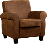 Bruine leren klassieke fauteuil Perfection - poot hout bruin - Kenia Leer Brown (bruin leer)