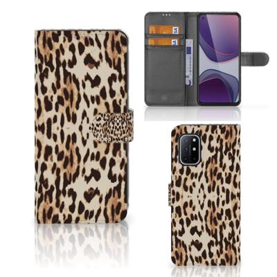 OnePlus 8T | Telefoonhoesje | Met pasjeshouder | Leopard