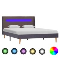 vidaXL Bedframe met LED stof taupe 120x200 cm - thumbnail