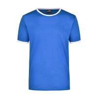 Basic ringer shirt blauw met witte strepen voor heren 2XL  - - thumbnail