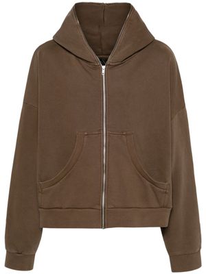ENTIRE STUDIOS hoodie en coton biologique à fermeture zippée - Marron