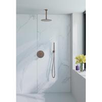 Fortifura Calvi inbouw Regendoucheset - rond - thermostatisch - wandarm - 25cm hoofddouche - staaf handdouche - Geborsteld koper PVD (Koper) SW970038/SW970041/SW970043/SW970045/SW970046/SW970
