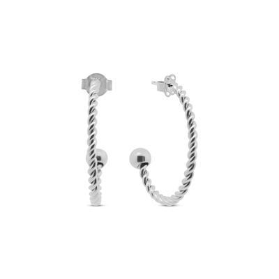 Oorbellen hoops twist | 13-15 mm - Stainless steel - Zilver - 13 mm