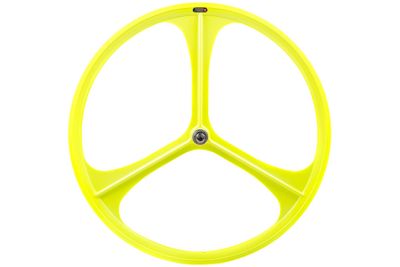 Teny Rim Tri Spoke Fixed Gear Voorwiel - Geel Teny Rim Tri Spoke Fixed Gear Voorwiel - Geel