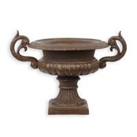 A CAST IRON PLANTER, BROWN