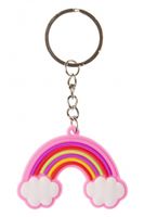 LG Imports sleutelhanger regenboog 5 cm roze - thumbnail