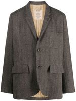 Uma Wang herringbone-pattern single-breasted blazer - Tons neutres - thumbnail