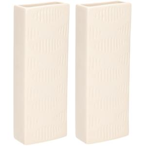 Waterverdamper - 4x - creme wit - keramiek - 400 ml - radiatorbak luchtbevochtiger - 7 x 18,5 cm