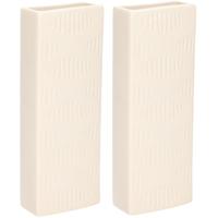 Waterverdamper - 4x - creme wit - keramiek - 400 ml - radiatorbak luchtbevochtiger - 7 x 18,5 cm