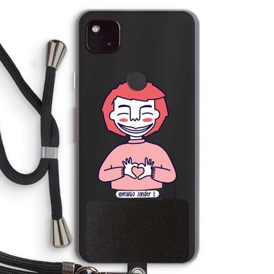 Hartje: Pixel 4a 5G Transparant Hoesje met koord