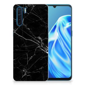 OPPO A91 TPU Siliconen Hoesje Marmer Zwart - Origineel Cadeau Vader