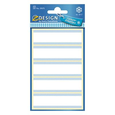 Avery av-59375 z-design diepvriesetiketten 76x22 mm 25 stuks wit/blauw