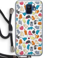 Kleurrijke katten: Samsung Galaxy A6 (2018) Transparant Hoesje met koord