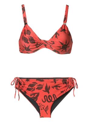 Lygia & Nanny bikini Marcela à détail torsadé - Marron