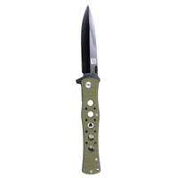 Metalen zakmes / survival mes groen met G10 handvat - inklapbaar - 27 cm