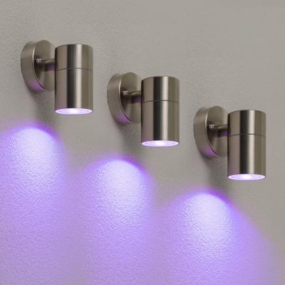 Set van 3 Mason Smart Wandlamp - IP44 - WiFi & Bluetooth - Incl. RGBWW GU10 spot - RVS - 4,5 Watt 350 lumen
