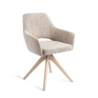 Jesper Home Eetkamerstoel 'Yanai' Revolve Oak Bleach, kleur Caramel Grid