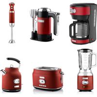 Westinghouse - Retro - Handmixer - Staafmixer +Blender+Waterkoker+Broodrooster 2 Sleuven+Koffiezetapparaat - Rood - thumbnail