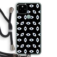 Eyes pattern: Pixel 5 Transparant Hoesje met koord