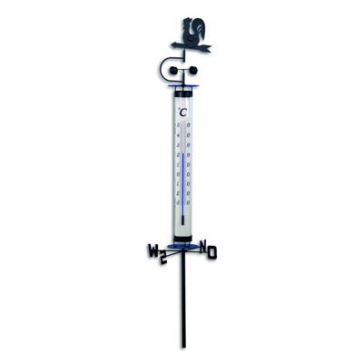 TFA Tuin Thermometer - met windwijzer - 138 cm - buiten thermometer - RVS