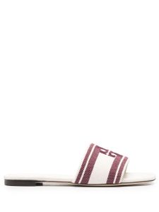 Tory Burch claquettes à logo brodé - Rouge