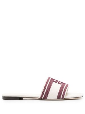 Tory Burch claquettes à logo brodé - Rouge