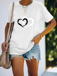 Heart/Cordate Crew Neck Casual T-Shirt