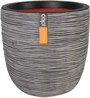 Capi nature bol rib nl kunststof bloempot 35x34 cm antraciet