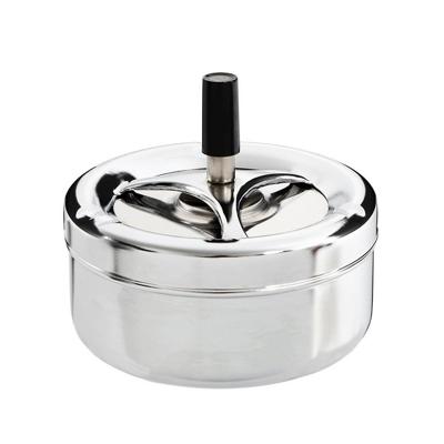 Asbak Excellent Houseware Met deksel Draaiend Zilverkleurig Multicolour metaal Roestvrij staal Ø 9,5 cm