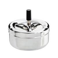 Asbak Excellent Houseware Met deksel Draaiend Zilverkleurig Multicolour metaal Roestvrij staal Ø 9,5 cm