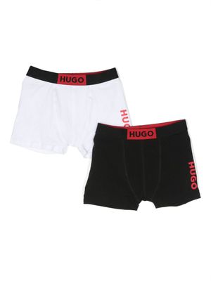 HUGO KIDS lot de deux slips à logo imprimé - Noir