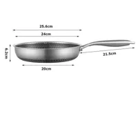 ChefMaster - RVS Non-Stick Honingraat Koekenpan met Glazen Deksel ChefMaster - RVS Non-Stick Honingraat Koekenpan met Glazen Deksel
