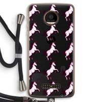 Musketon Unicorn: Motorola Moto Z Force Transparant Hoesje met koord