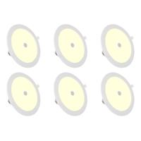 LED Downlight Slim 6-Pack met Bewegingssensor - Rond 24W Warm Wit Ø240mm