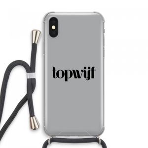 Topwijf Grijs Zwart: iPhone XS Max Transparant Hoesje met koord