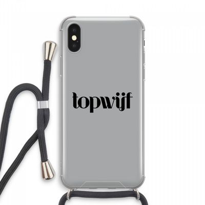 Topwijf Grijs Zwart: iPhone XS Max Transparant Hoesje met koord