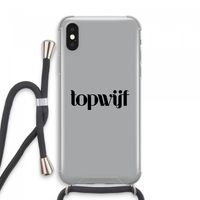 Topwijf Grijs Zwart: iPhone XS Max Transparant Hoesje met koord